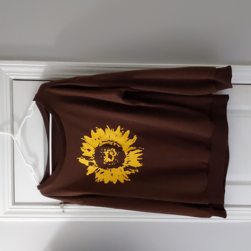 Large Brown Sunflower Pull-Over